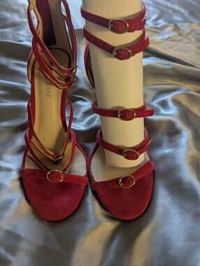 Raspberry Strappy Stilleto Sandals